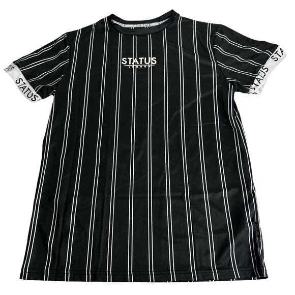 status london black white stripe jersey men’s size M - Picture 1 of 6